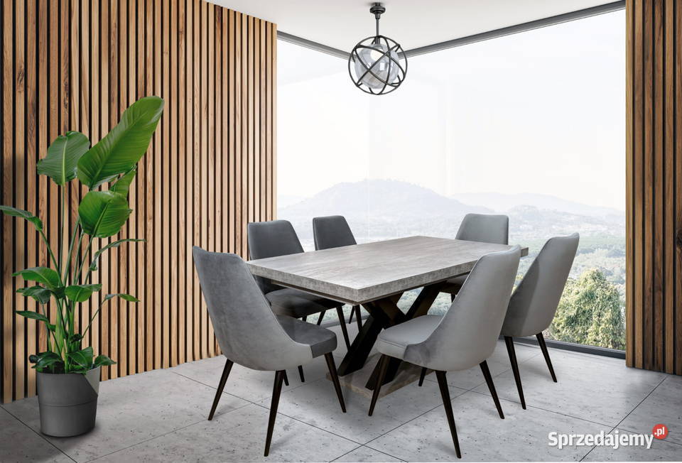 Stół Loftowy FIODOR 160240x90 6 krzeseł Stoły z krzesłami Radom