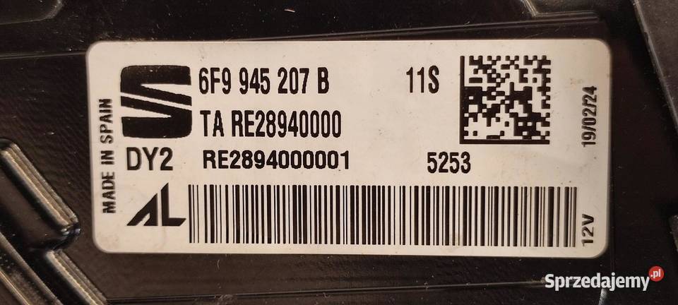 SEAT ARONA 2024 LAMPA LEWY TYŁ 6F9945207B Lampy przednie dolnośląskie