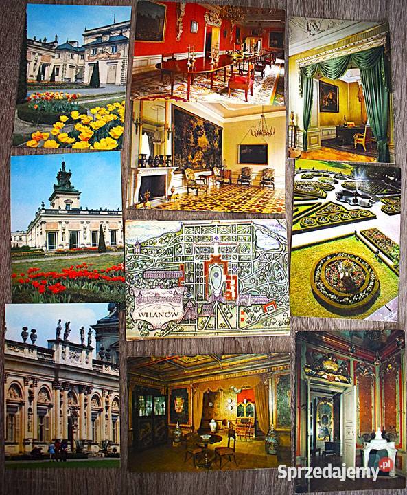 Pałac w Wilanowie 9 pocztówek w obwolucie 1979 Chełmno sprzedam