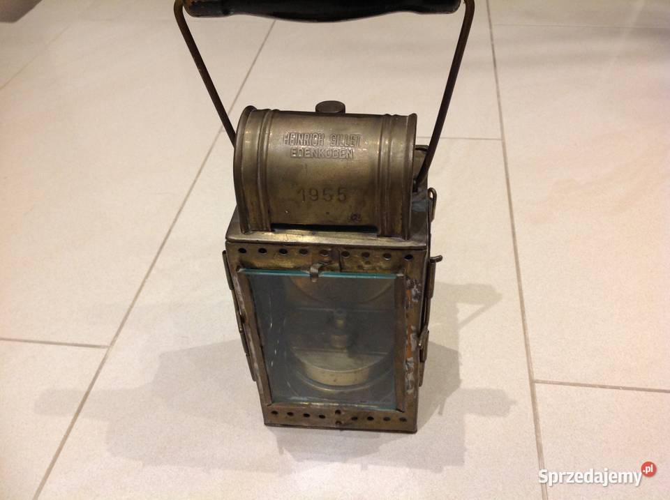 Stara Lampa Mosiężna Karbidowa Sygnowana Nowa Sól