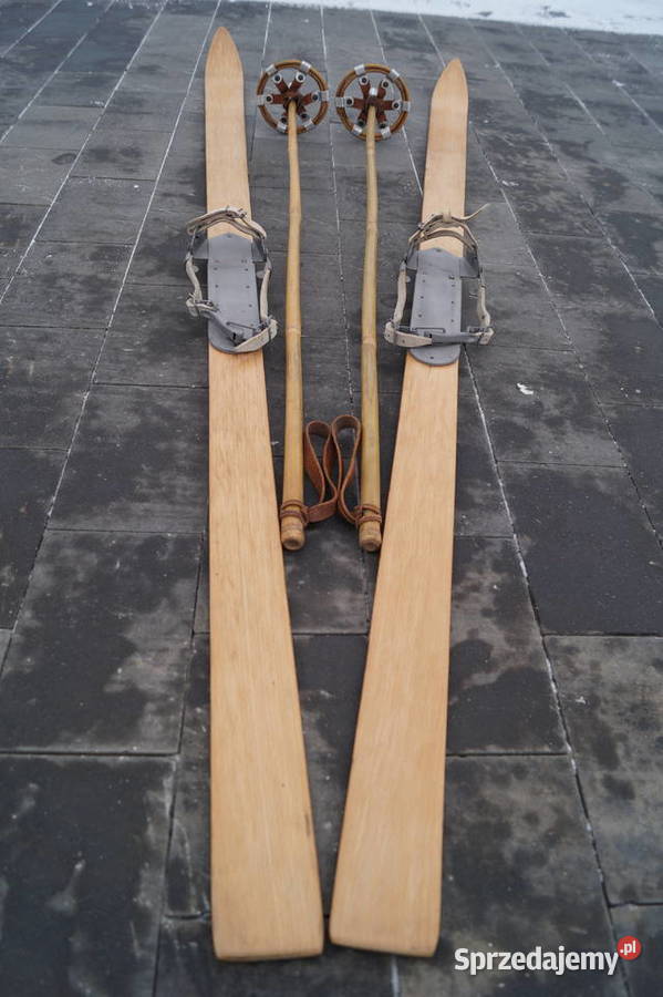 Stare narty jesionowo hikorowe 190 kijki Pruchnik
