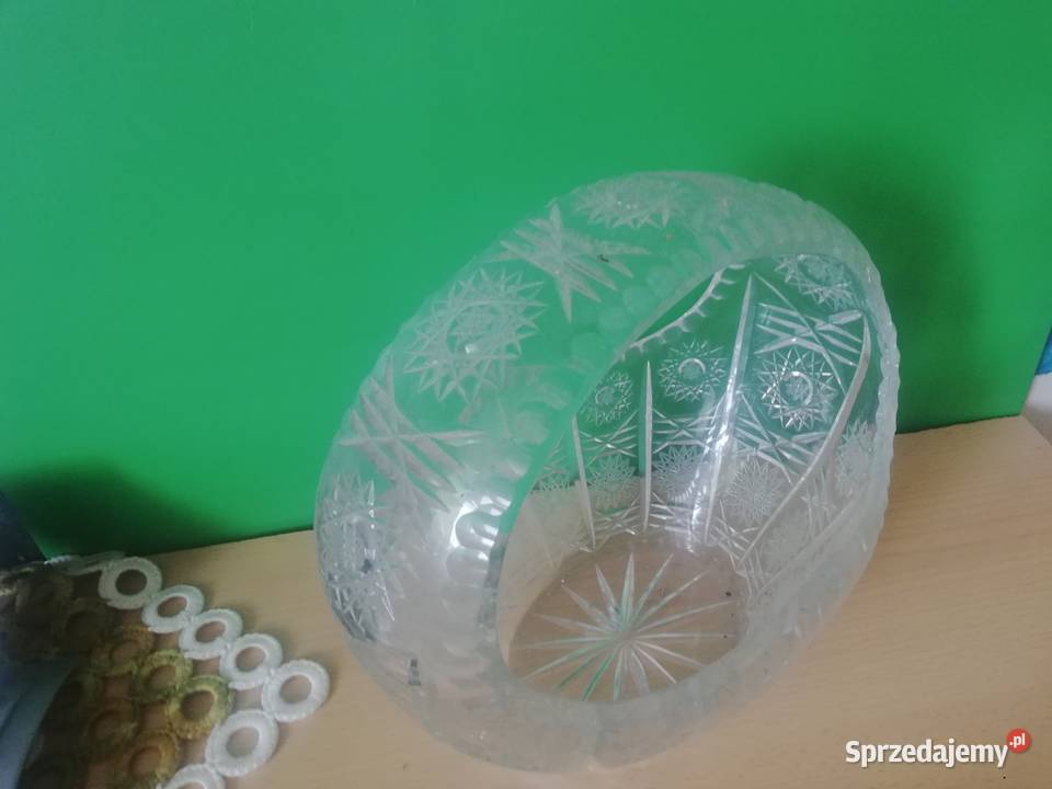 Koszyk kryształ z lat PRL grube szkło hartowane mazowieckie