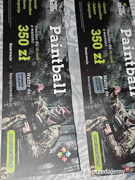 Voucher na Paintball 10 osób sprzedam