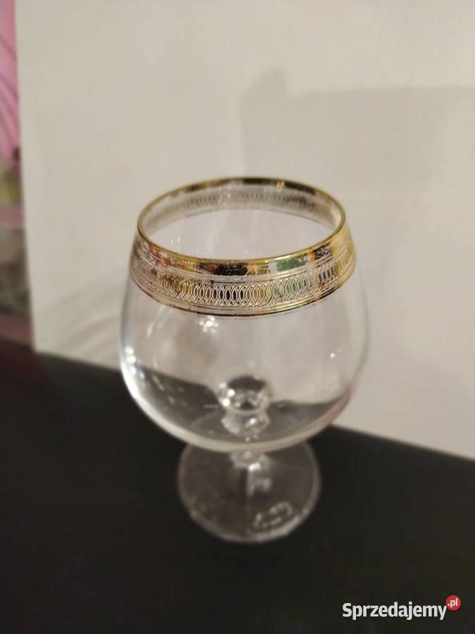 Kieliszek do koniaku z pozłacaną krawędzią górna Kraków