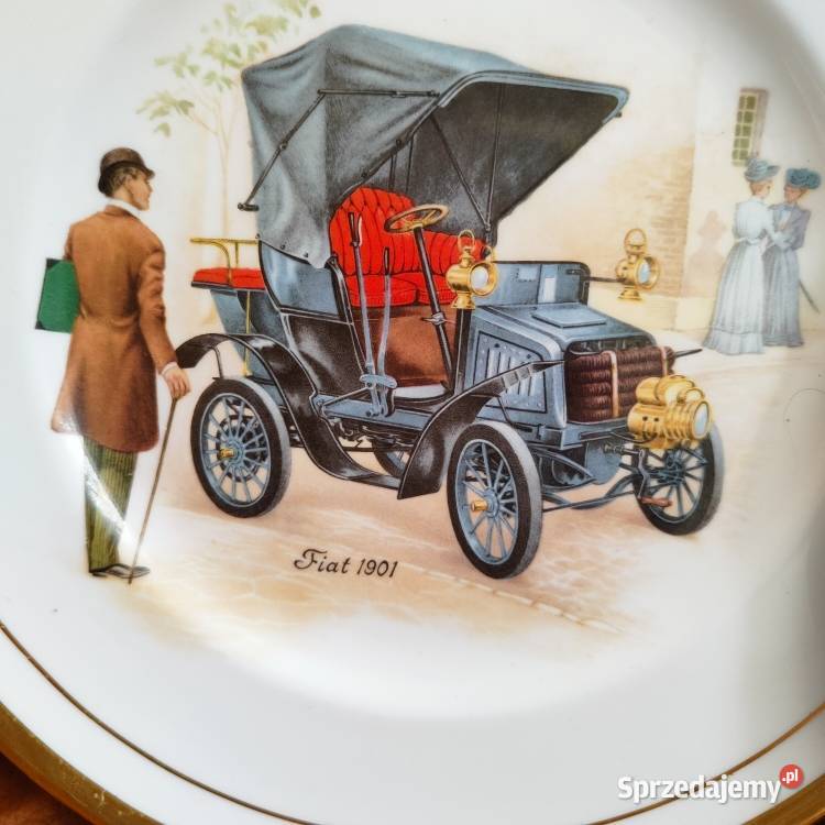 Angielska porcelana Fiat 1901 talerz dekoracyjny Warszawa