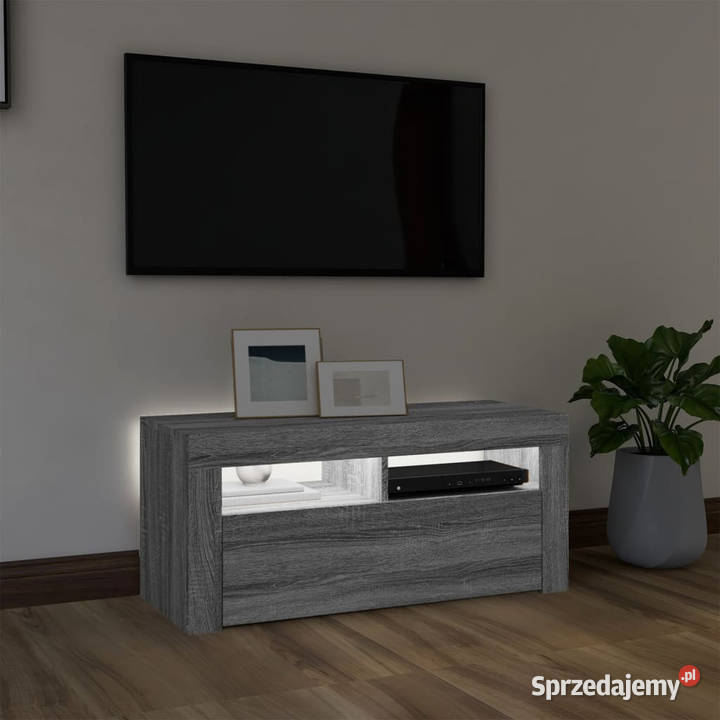 Szafka pod TV z oświetleniem LED szary dąb Warszawa