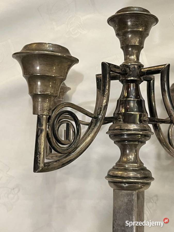 Świecznik Kandelabr z krakowskiego srebra Kraków