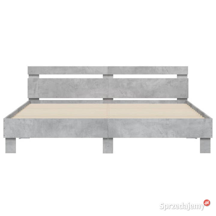 Rama łóżka z wezgłowiem szarość betonu 160x200