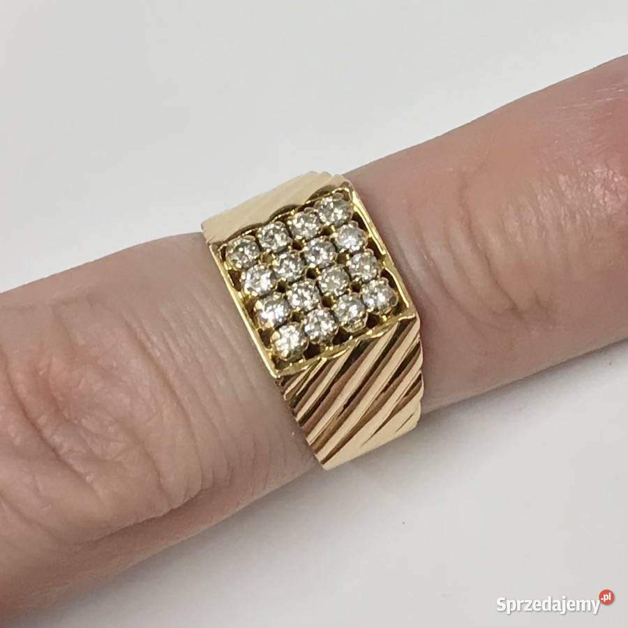 Złoty PIERŚCIONEK 900 22K DIAMENTY 056ct cud r14 Warszawa sprzedam