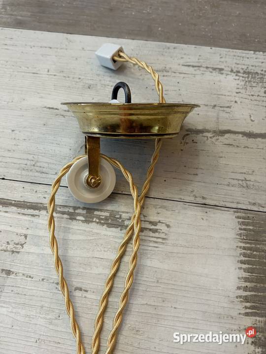 Orginalna stara lampa wisząca z przeciwwagą i Chudów