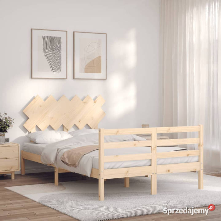 Rama łóżka z wezgłowiem lite drewno WM3195261 81cm Warszawa