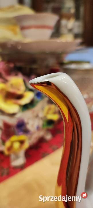 Niewielki zgrabny dzbanek biel bordo złoto Wrocław