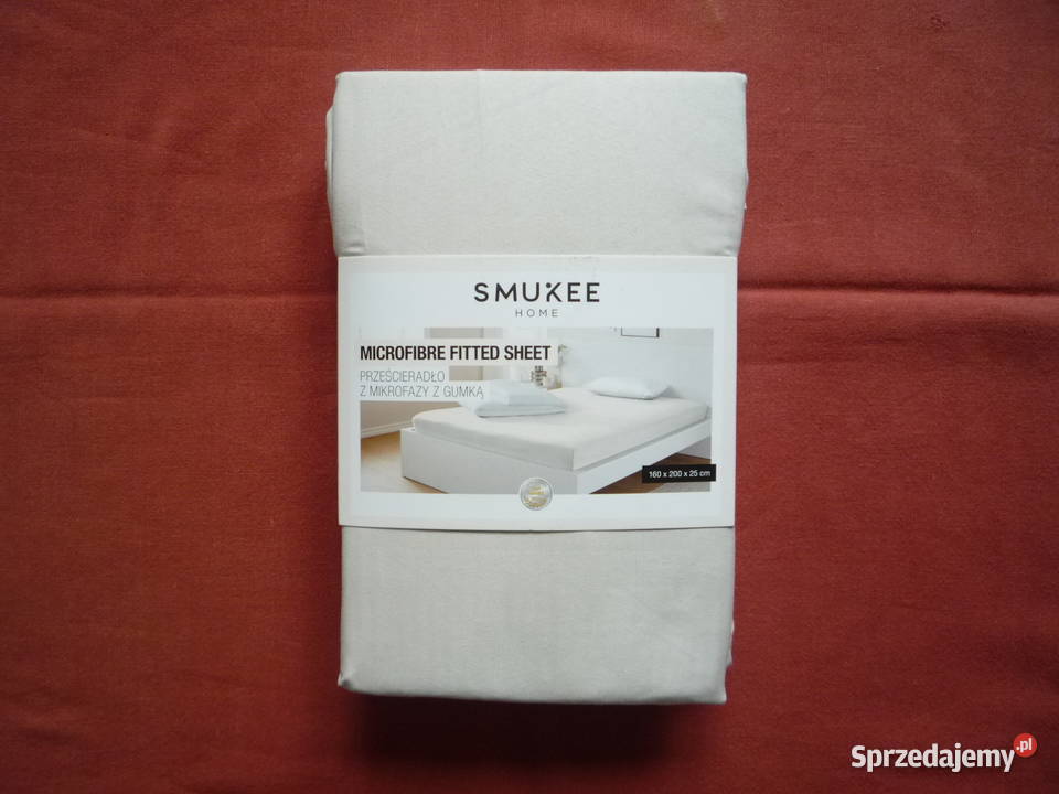Smukee Beżowe Prześcieradło z gumką 160x200x25 Szczecin