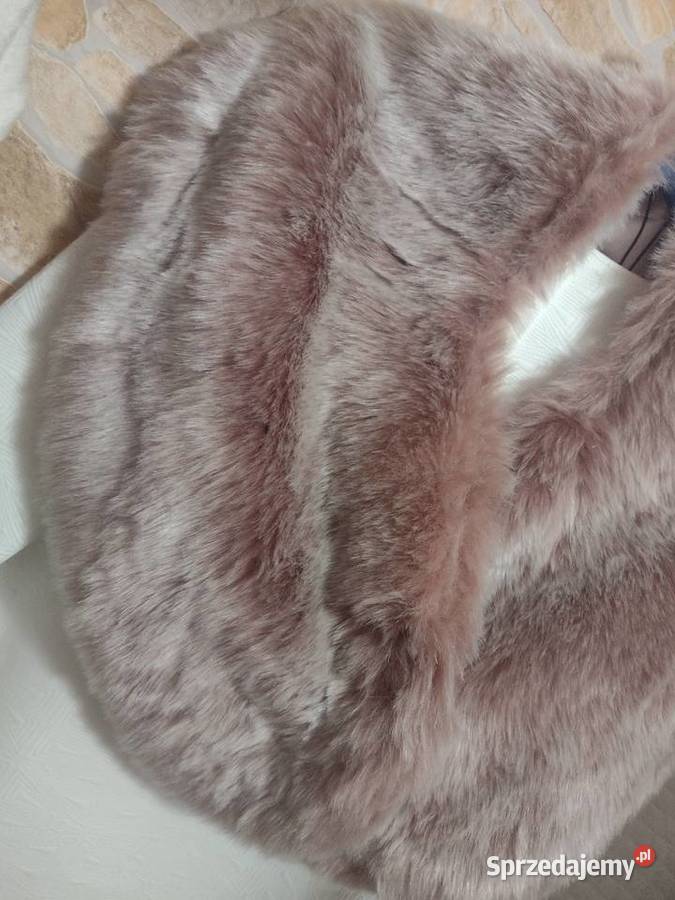 Wytworna ogromna różowa etola z Madrytu szal Dodatki Kraków