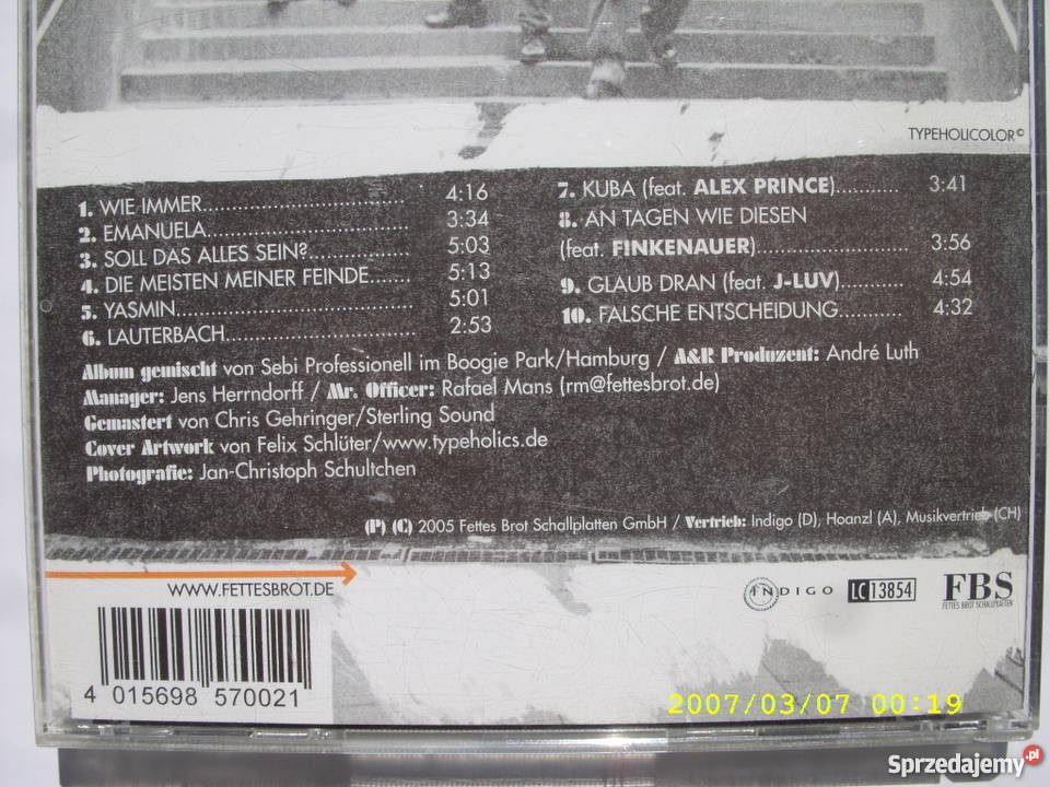 Rap CD FETTES BROTAM WASSER FBS Wołów