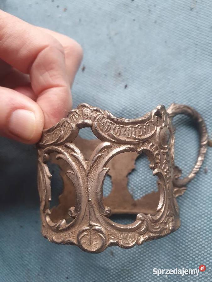 Metalowy uchwyt do szklanki stary rosyjski ZSRR Warszawa sprzedam