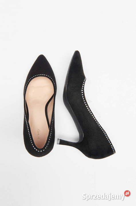 Buty na obcasie z imitacji zamszu diamenciki inna Warszawa