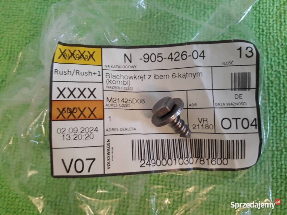 Wkręty śruby VW Audi N90542604 N10258701 ASO Jelenia Góra