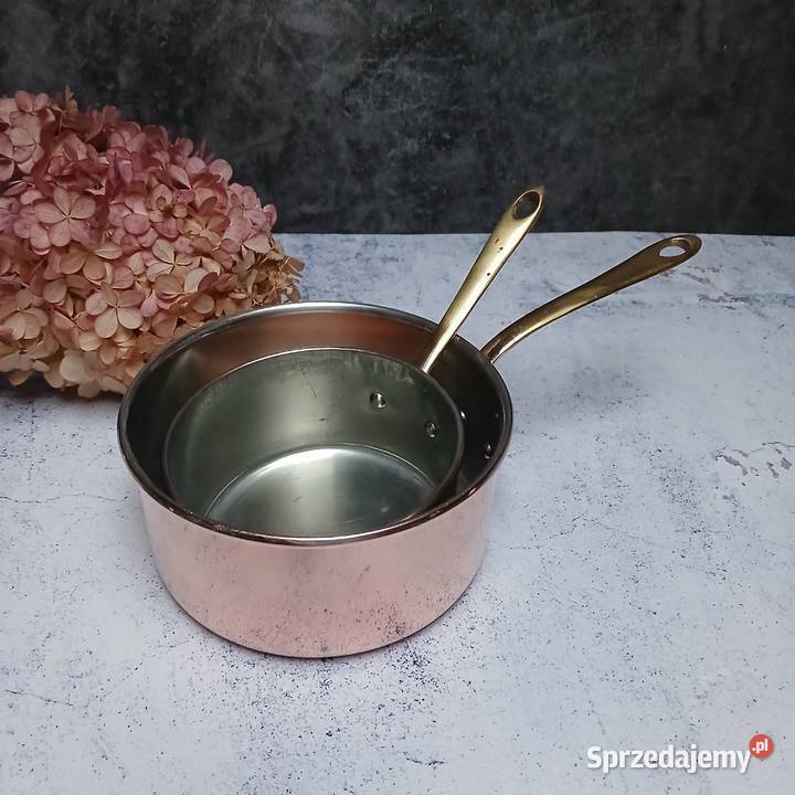 Mały miedziany garnek miedziany rondel komplet 2 mazowieckie