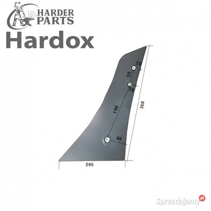Pierś HARDOX VRP290L części do pługa RABEWERK Suwałki