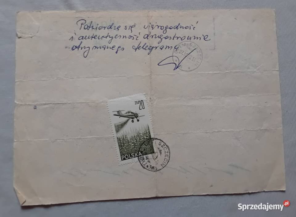 Telegram z roku 1983 wysłany z Hamburga z Koźminek