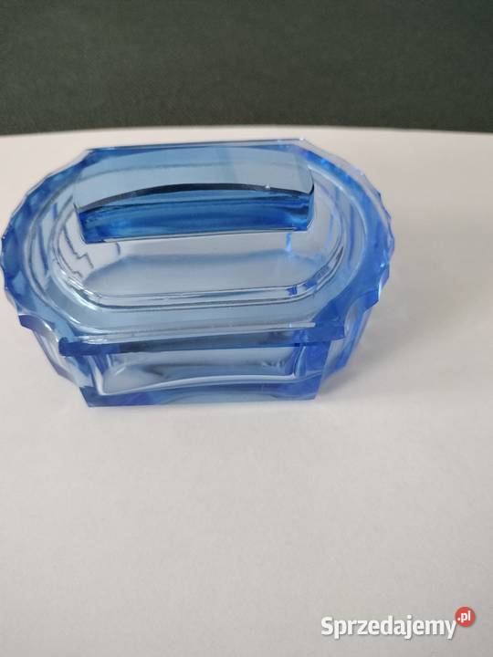 Szklane puzderko cukiernicaprzybornik prl Choszczno