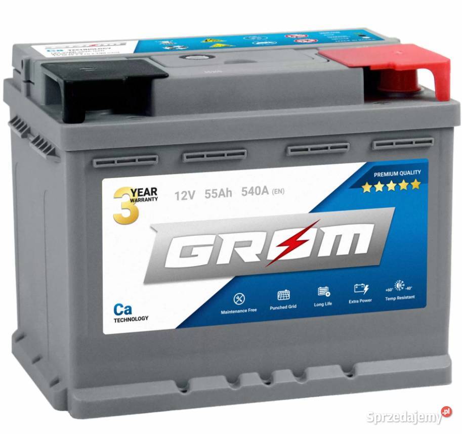 Akumulator GROM Premium 55Ah 540A EN PRAWY PLUS Kalisz