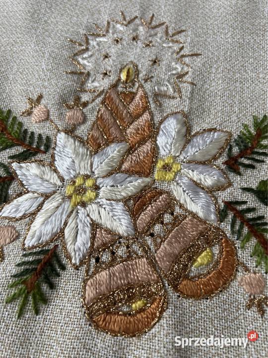 Bieżnik ręcznie haftowany rękodzieło Zabrze