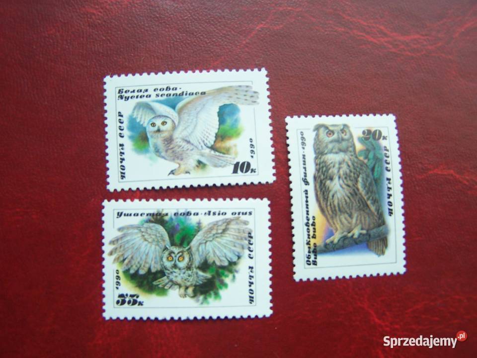 ZSRR 1990 MNH Mi 606365 Fauna Ptaki Sowy Tychy