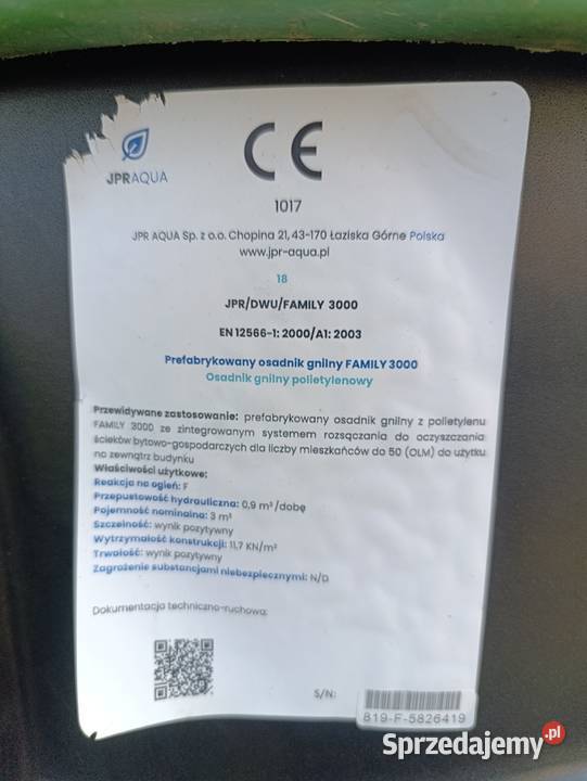 Oczyszczalnia ściekówszmbozbornik 3000litró Janów Lubelski