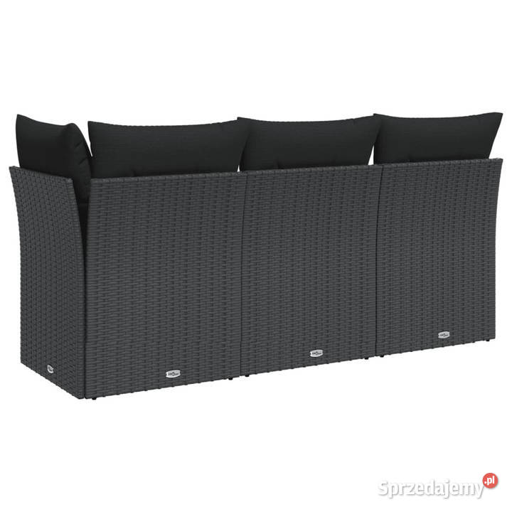 Sofa ogrodowa z poduszkami 3osobowa czarna mazowieckie Warszawa sprzedam