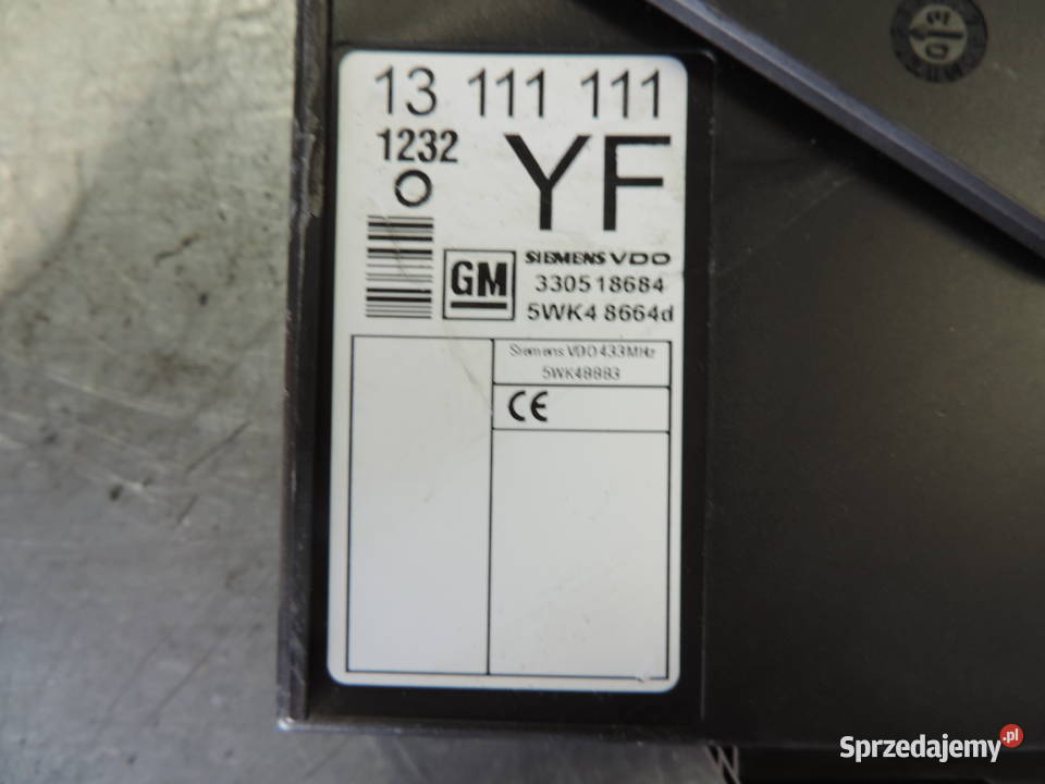OPEL MERIVA MODUŁ KOMFORTU 13111111 330518684 osobowe Nowy Sącz