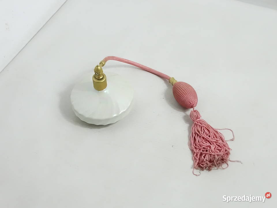 Vintage Flakon na Perfumy z Pompką Porcelana