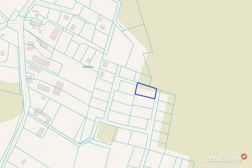 Działka 943 m 200 m jeziora Kretowiny las
