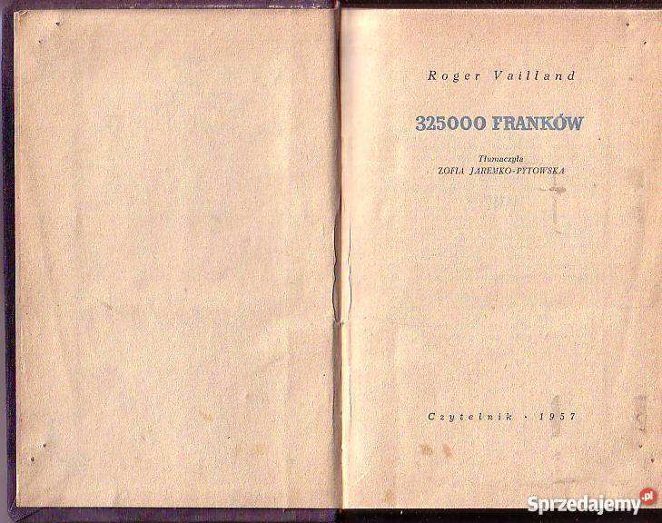 9954 325000 FRANKÓW ROGER VAILLAND Czyrna
