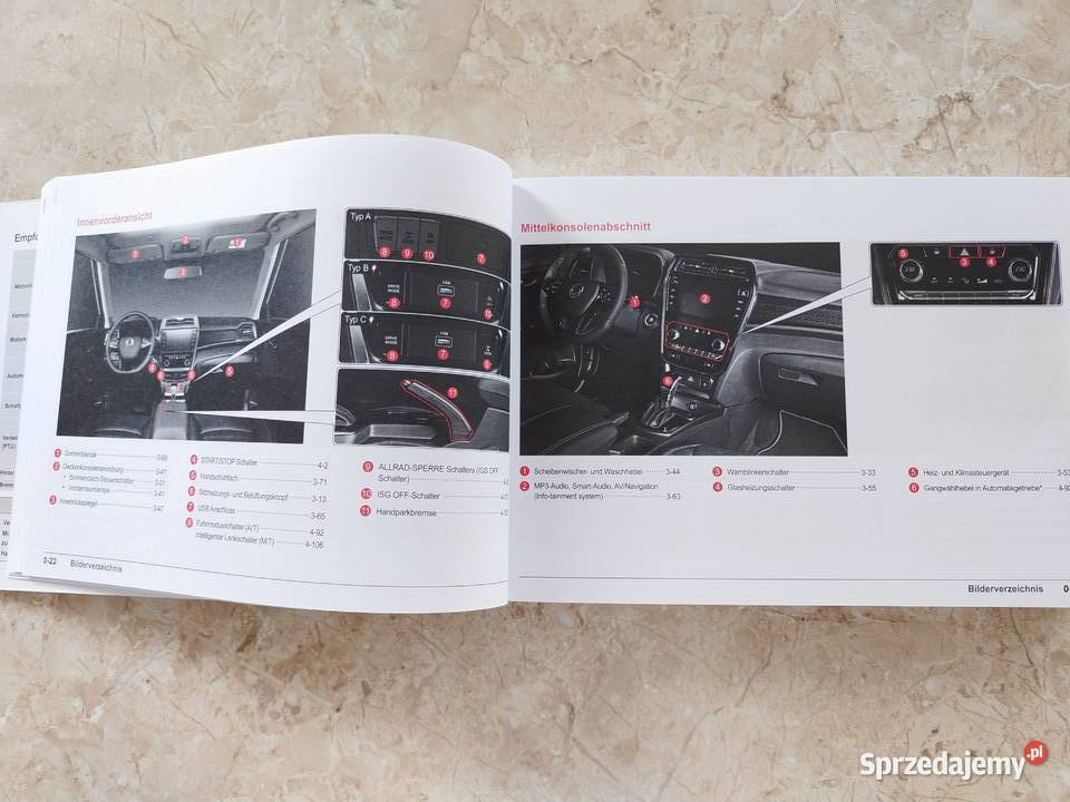 SsangYong Tivoli instrukcje obsługi w etui Bydgoszcz