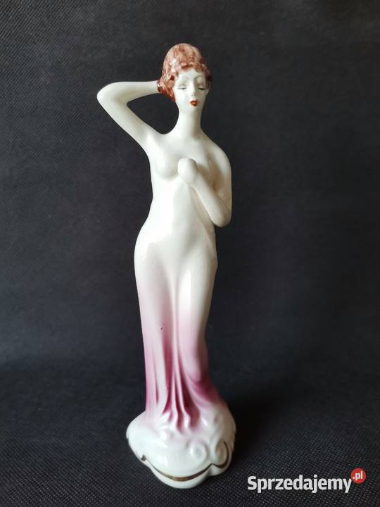 Stara porcelanowa figurka Dama porcelana Jan Porcelana i szkło śląskie