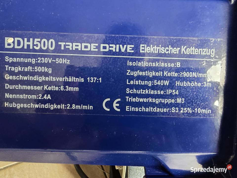 Wciągarka łańcuchowa elektryczna Kuźnia Raciborska sprzedam