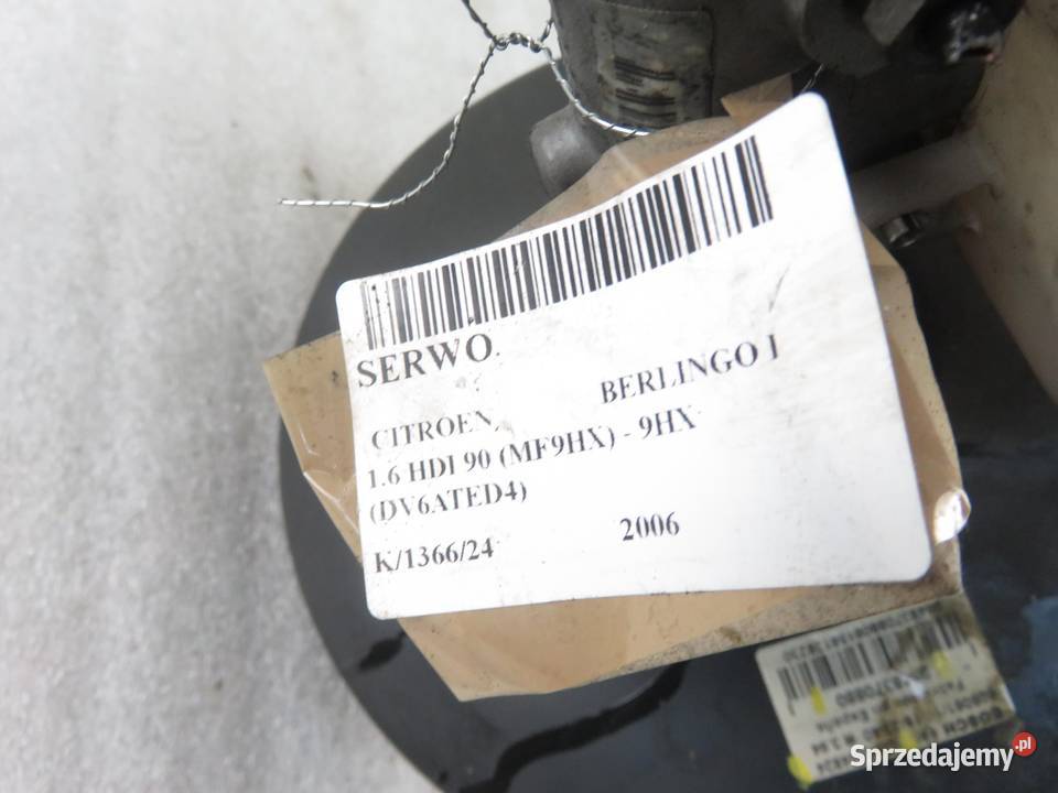 SERWO BERLINGO PARTNER I 20 HDi RHY DW10TD osobowe Układ hamulcowy małopolskie