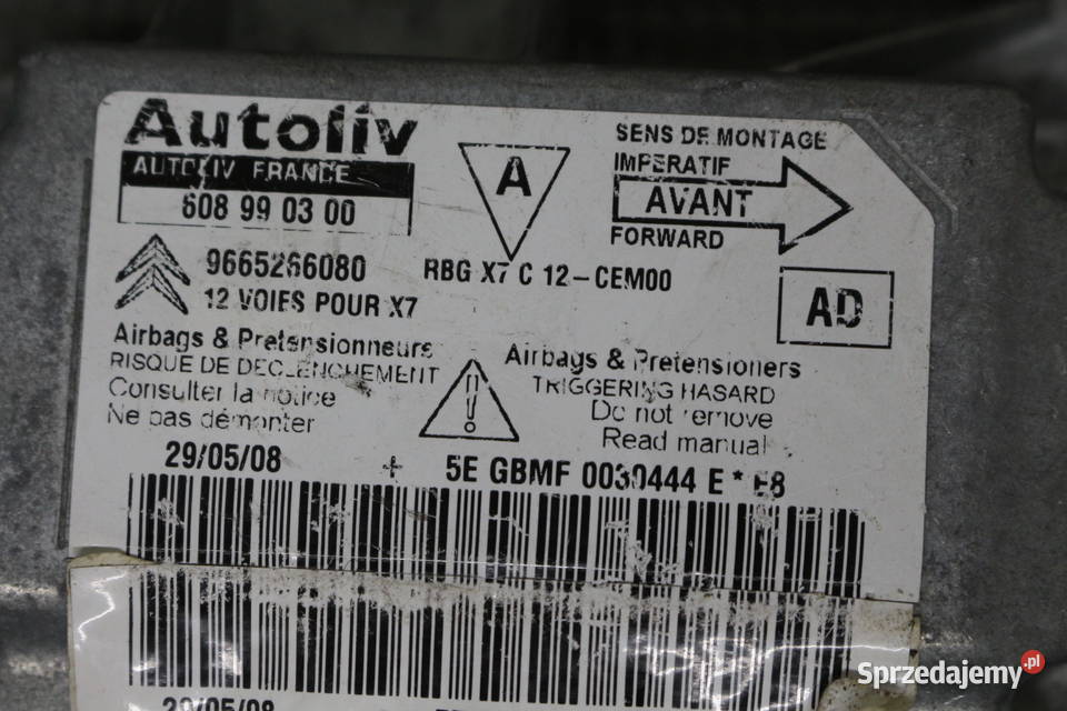 CITROEN C5 III X7 SENSOR PODUSZEK 9665266080 osobowe Prochowice