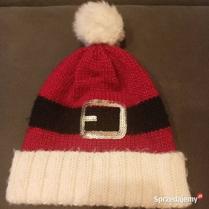 Czapka z pomponem Św Mikołaj Merry Christmas podkarpackie Strzyżów