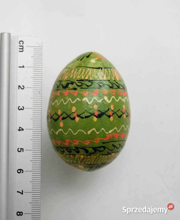 Stara pisanka drewniana ręcznie malowana Ukraina Wielkanoc Lublin
