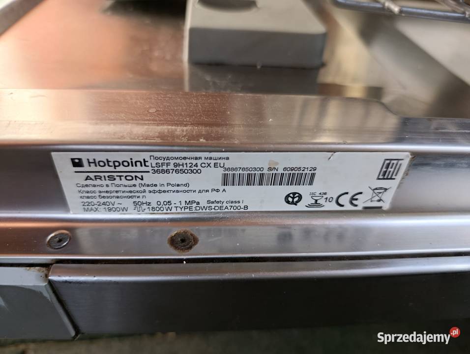 Zmywarka naczyń HOTPOINT uszkodzona Zmywarki Słotwina