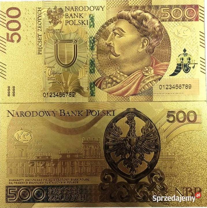ZŁOTE Banknoty 24 Karat Papież Chrobry Mieszko Sosnowiec