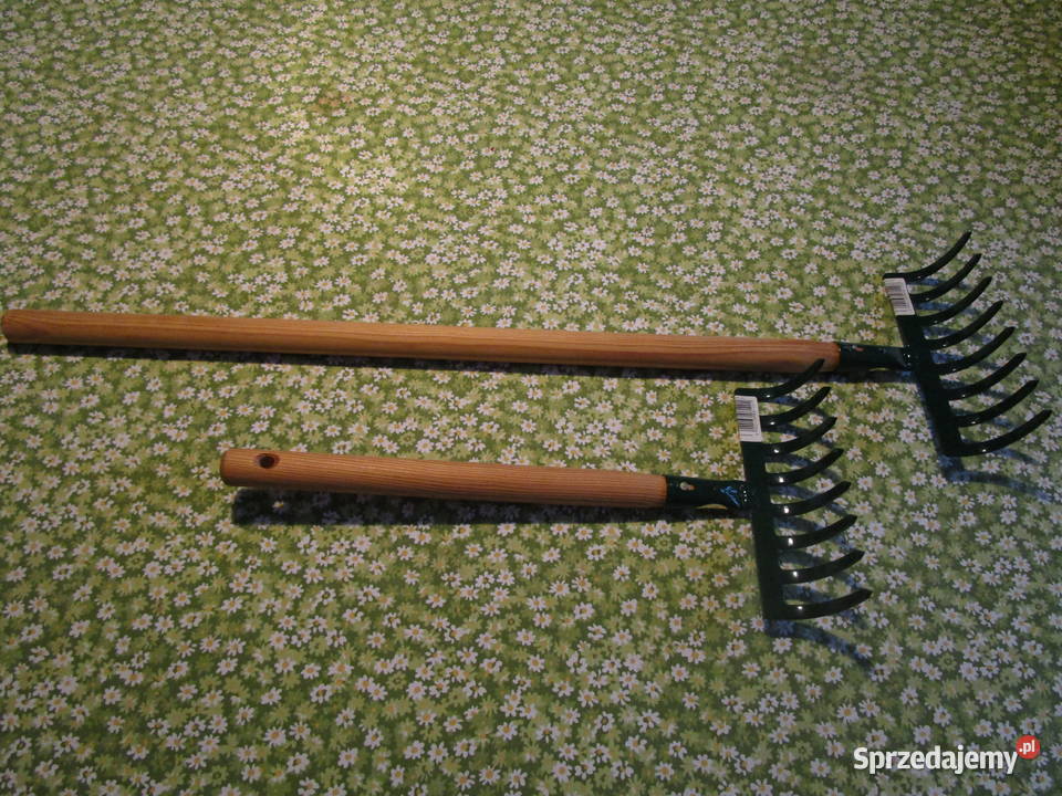 Grabki metalowe małe krótki trzonek drewniany 30 wielkopolskie Tarnowo Podgórne