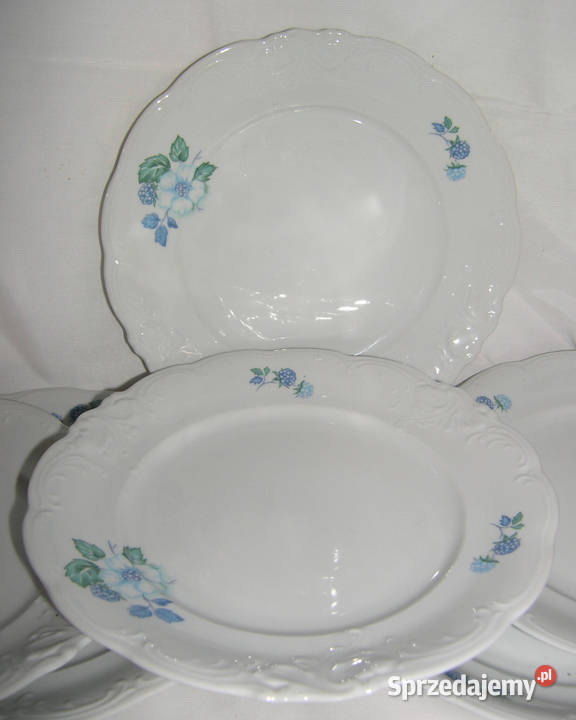 talerze płytkie vintage Wawel kmplet 6 sztukD Porcelana i szkło Bartków