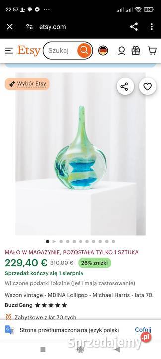 MDINA GLASS Szklany wazon w cudownych kolorach