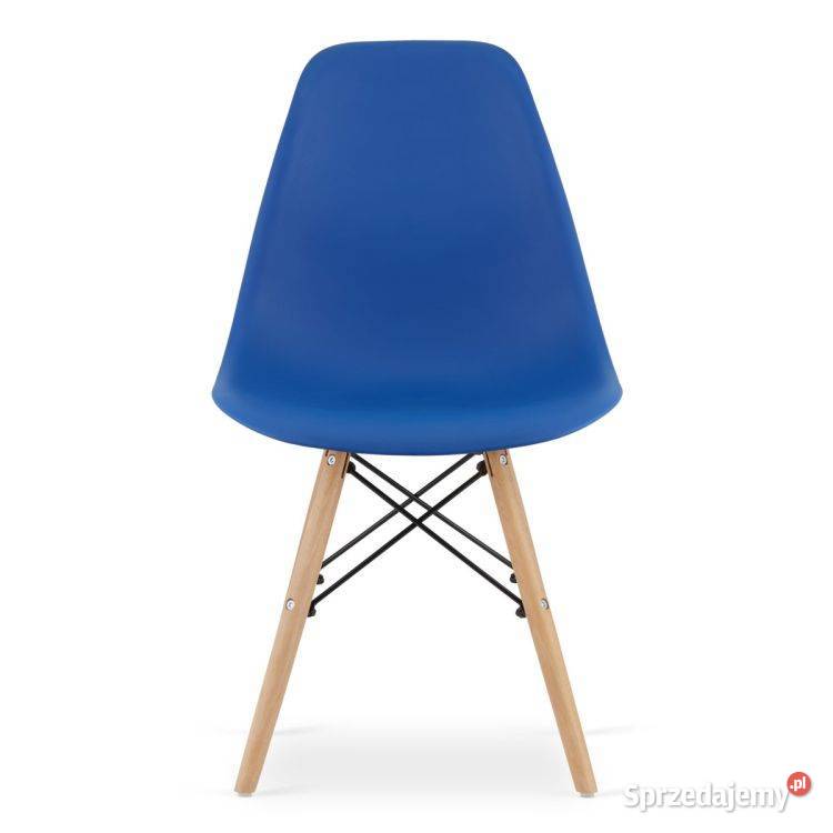 Zestaw 4 krzeseł niebieskie nogi naturalne Meble podlaskie Bielsk Podlaski sprzedam