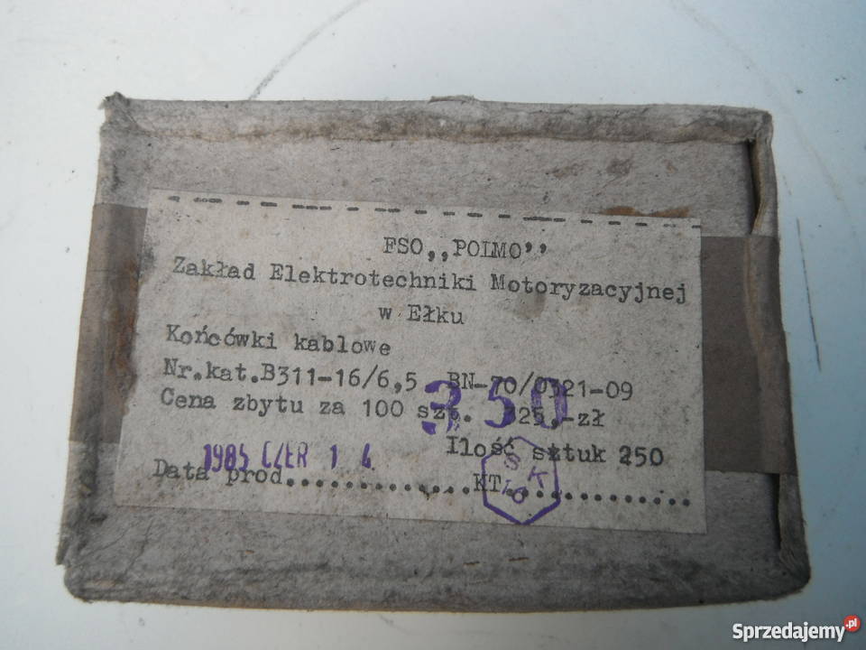 Końcówki kablowe miedziane cynowane Typ B311 i Barak sprzedam