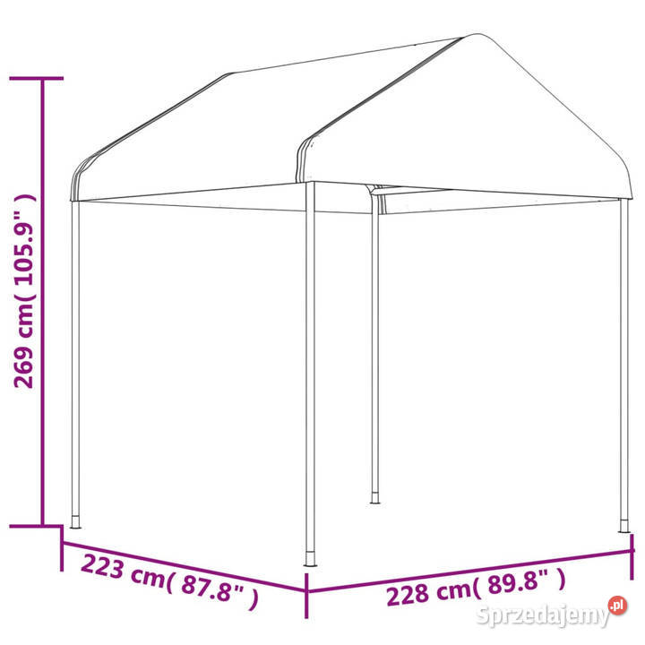 Namiot ogrodowy z dachem biały 1561x228x269 m Warszawa sprzedam